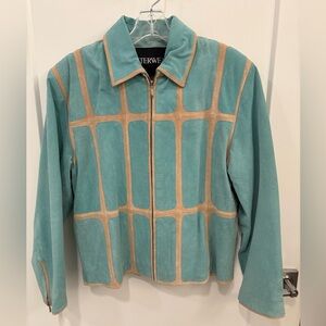 Outerwear By Lisa Vintage Suede Mod Moto Jacket Size Large